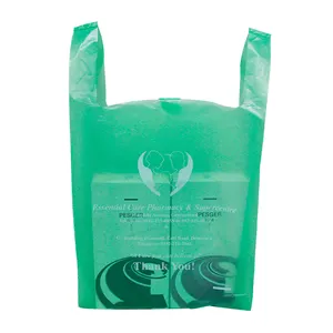 Disposable customized printed logo supermarket t shirt bags supplier wholesale vest shopping bag