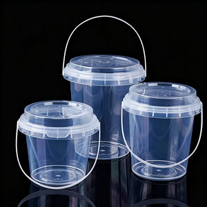 Özel logo tek kullanımlık 500ML/1L/2L/3L içecek taze meyve PP plastik bardak kovalar kolu ve kapaklı - Product Image 5