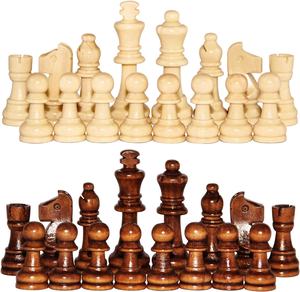 مجموعة لعبة الشطرنج الاحترافية الأوروبي المصنوعة يدويًا ، قطع خشبية منحوتة يدويًا للألعاب التعليمية - Product Image 1