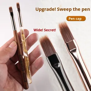 Chất Lượng Cao New Rộng Rộng Gradient Ren Bút Dòng Smudge Bền Nylon Gỗ Xử Lý Móng Tay Nghệ Thuật Bàn Chải - Product Image 4