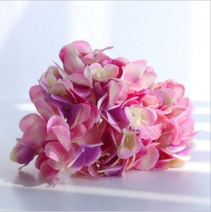 Seda artificial de flor de hortensia la cabeza con tallos de flores artificiales para la boda - Product Image 3