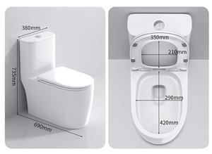 Inodoros de WC de una pieza alargados sifónicos de cerámica para baño montados en el suelo de China con cuenco de cubierta de asientos - Product Image 6