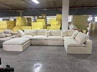 Canapé d'angle populaire de la série Cloud pour la maison, avec un coussin d'assise en mousse à mémoire de forme haute densité, idéal pour appartement, salon, hôtel, villa