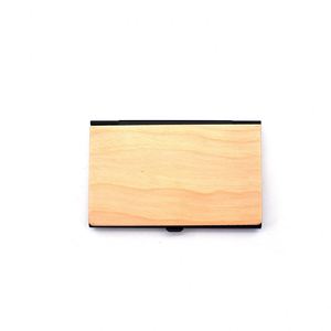 Estuche para Tarjetas de Crédito y de Visita de Aleación de Madera y Aluminio, Porta Tarjetas, Regalo Empresarial, Forma Geométrica, Negro - Product Image 3