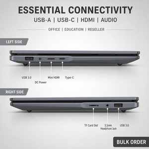 แล็ปท็อปธุรกิจ OEM ขนาด 15.6 นิ้ว Intel N5095 แรม 8GB 16GB 32GB ความจุ 128GB 256GB 512GB 1TB SSD หน้าจอ FHD IPS สำหรับธุรกิจ ขายส่ง - Product Image 6