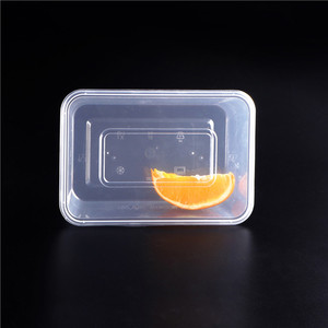 Large clear rectangular plastic storage container and lid