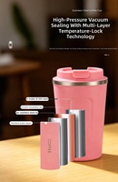 Mug de voyage isotherme portable en acier inoxydable à large ouverture, sans BPA, anti-fuite, compatible porte-gobelet de voiture