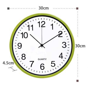 Horloge murale ronde en plastique personnalisée de 12 pouces avec cadran imprimé, fonctionnant sur piles, mouvement à quartz - Product Image 4