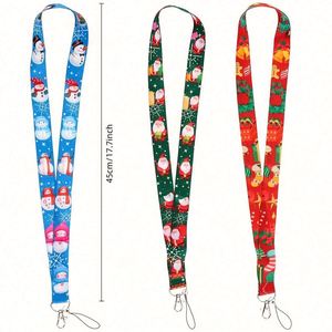 2024 Christmas Anime Snowman and Tree Phone Lanyard Polyester Card Holder with Santa Neck Straps for Student Bus and Bus Card - Product Image 5
