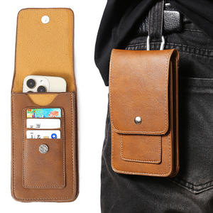 Pochette de téléphone portable en cuir PU de haute qualité avec fentes pour cartes téléphone taille sac étui ceinture Clip couverture pour iPhone pour <span class=keywords><strong>Samsung</strong></span> - Product Image 4