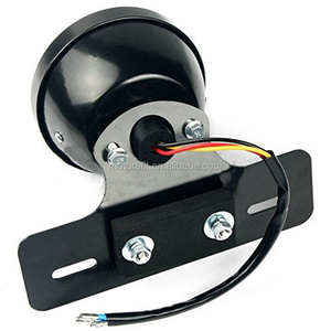 Luz Trasera Redonda de Metal Negra <span class=keywords><strong>para</strong></span> Motocicleta RTS con Soporte <span class=keywords><strong>para</strong></span> Placa de Matrícula - Product Image 3