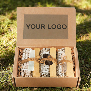 Ensemble cadeau de bâtonnets de sauge blanche CELION avec logo personnalisé, Palo Santo + kit de cristaux avec guide de purification énergétique - Product Image 6