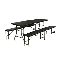 Table pliante en plastique portable rectangulaire de 6 pieds pour hôtel, jardin, cour, hôpital, banquet, mariage, vente en gros à prix abordable