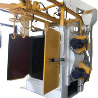 Máquina de granallado de doble gancho de alta calidad, nuevo motor PLC de pulido de descalcificación abrasivo industrial, descuento de precio