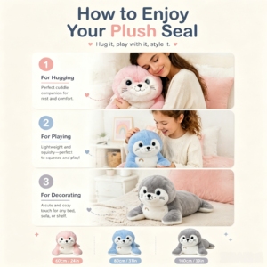 Cómodo Peluche de León Marino en Posición Acostada, Almohada Suave para Decoración de Sofá, Animales de Peluche, Compañero de Sueño para Niños, Cojín de Regalo - Product Image 6