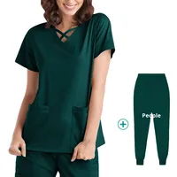 Été Respirant Clinique Dentaire Chirurgicale Infirmière Médecin Scrubs Uniforme Logo Personnalisé Salon de Beauté Esthéticienne Scrubs Top Pantalon Suit