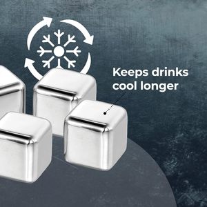 Accesorios de Bar Ecológicos de Acero Inoxidable 304 de Lujo, Cubitos de Hielo para Enfriar Bebidas en Fiestas y Cenas - Product Image 5