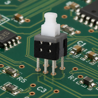 Sakelar Tombol Tekan Latching KAN-W5.8 0.1A 30VDC DPDT 6-Pin Plastik Flat PCB Mount Peralatan Rumah Tangga IP40 OEM