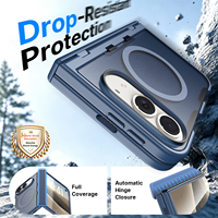 Coque de protection 3-en-1 avant, arrière et charnière pour iPhone Duo, avec béquille pliable et étui magnétique, disponible en 4 couleurs en stock