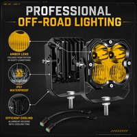 Feux de travail et antibrouillard combinés LED tout-terrain 4,5 pouces 30W, étanches IP67, 12V-24V DC, 5000 Lumens, pour voiture, camion, SUV, VTT, personnalisables OEM