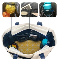 Sac de sport de luxe personnalisé en toile pour femmes Pickleball Balle de cornichon Sacs de raquette de tennis Pickleball Sac de pagaie avec poignée en cuir