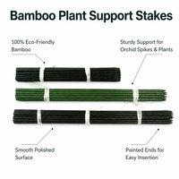 Tongkat Tanam Bambu Alami untuk Anggrek, Tomat, Bunga, Anti Jamur, Bambu Belah OEM, Tongkat Bambu
