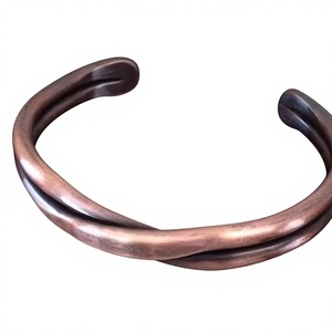 Stylish <b>Copper</b> <b>Bracelet</b> For Yoga Meditation And Holistic Healing Lifestyle With Adjustable Handmade Open Cuff Design - Product Image 1