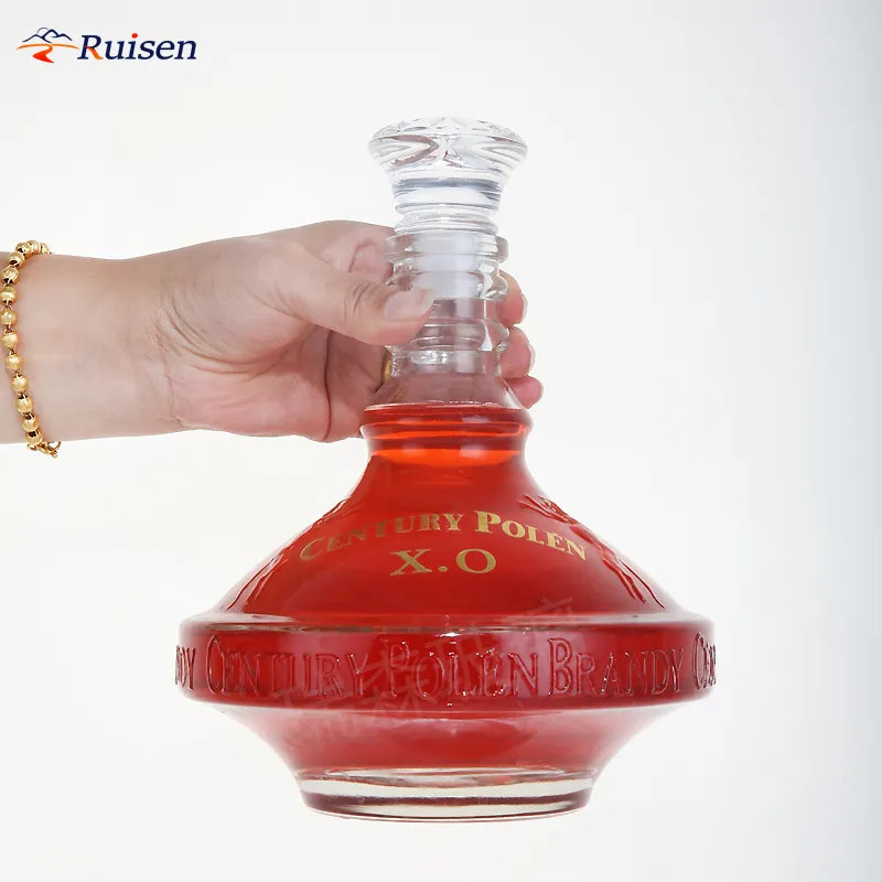 Commercio all'ingrosso della fabbrica 1000ml di alta qualità XO/Brandy Whisky Rum liquori bottiglie di vetro con tappi