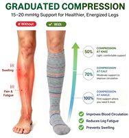 Chaussettes de compression en viscose de bambou 15-20 mmHg à soutien gradué, sans couture, avec soutien de la voûte plantaire, pour infirmières, voyages, course à pied et bureau
