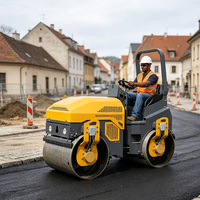 Compacteur vibrant à double tambour de 3 tonnes, à moteur diesel, autoporté, hydraulique, pour travaux sur l'asphalte et le sol