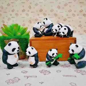 Figurines d'animaux miniatures en PVC Panda pour la décoration de la maison, ornement de style chinois - Product Image 1