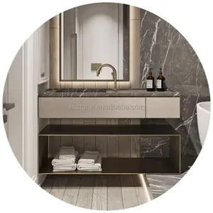 超好浴室厨房天然大理石石板台面水水槽单位洗手盆带水龙头孔出售