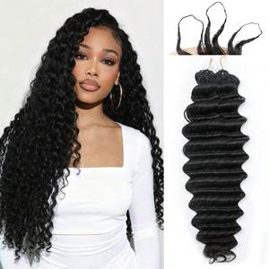 Cabello Humano Rizado Birmano para Crochet, Diseñado para Trenzas Boho con Nudos Milagrosos, Textura Suave, Ahorra Tiempo en el Uso - Product Image 5