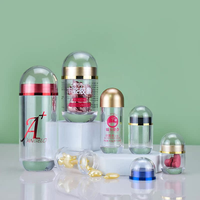 Flacon en plastique personnalisé vide avec bouchon à vis pour poudre, capsules et comprimés