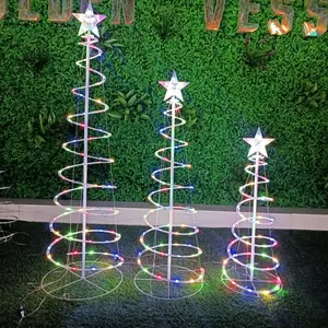 Hot Selling New Creative Custom Multi-size Home Outdoor Christmas Decoration Spiral Tree Led Lights