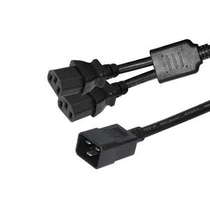 220V Pdu 30A 20A כוח כבל 2X שקע 2 דרך נקבה כבל 16Awg ארה"ב Plug צג 3 קטין Iec כפול C20 כדי C13 ספליטר 14Awg