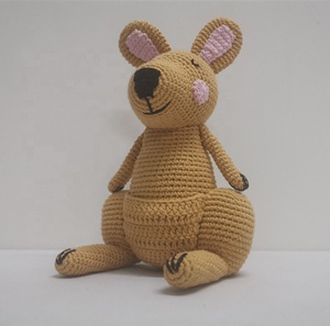 Commerci all'ingrosso Cotone Organico Crochet <span class=keywords><strong>Canguro</strong></span> Farcito Giocattoli 100% Fatti A Mano Amigurumi Giocattoli Per I Bambini - Product Image 4