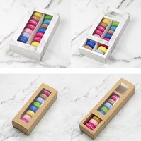 Boîtes à macarons, boîte à biscuits avec séparateurs, emballage pour pâtisserie, boîte pour chocolats, truffes, bonbons avec fenêtre