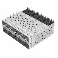 TE Compatible 200P Press-Fit 2x5 EMI Blindado SFP + Jaula con tubo de luz Agujero pasante Equipo de fibra óptica