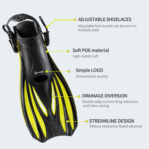 Onda professionale allenamento Silicone aperto tacco lungo pinne gomma Sport acquatico immersioni subacquee per adulti - Product Image 3