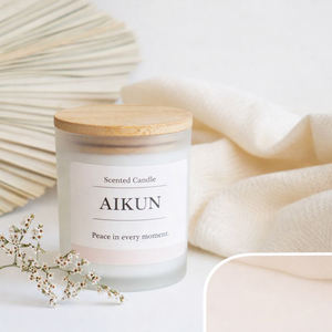 เทียนหอมอโรมาเธอราพีจากโรงงาน AIKUN โดยตรง ไร้ควัน เป็นมิตรกับสิ่งแวดล้อม เทียนในขวดแก้วหรูหรา สำหรับงานแต่งงาน ชุดของขวัญ - Product Image 4