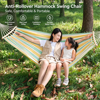 Hamac anti-retournement en toile de nylon épaisse, pliable et portable pour le camping en plein air, pour adultes et enfants, avec bâton incurvé