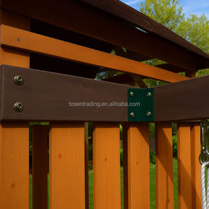 Columpio de madera duradero para parque, creativo, para exteriores, con escalera y cuerda para trepar, juego de columpios de madera para jardín infantil - Product Image 3