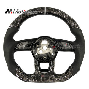 Volante Deportivo Personalizado de Fibra de Carbono Forjado con Detalles Plateados para Audi A3 A4 A5 B9 S4 S5 RS3 RS4 RS5 S3 Sportback 2016-2024 - Product Image 1