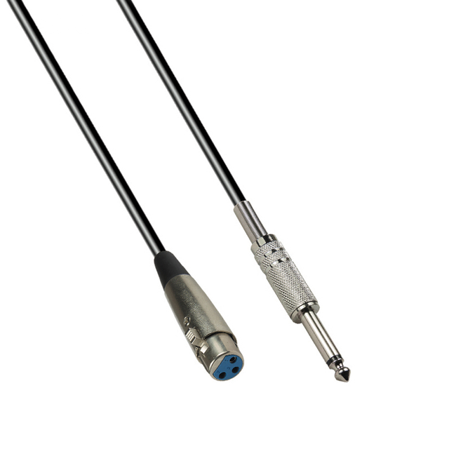 Microphone Cable PVC Nylon Mesh XLR Male Female to Metal 1/4" 6.35mm Male TS Connector for Guitar Audio Speaker