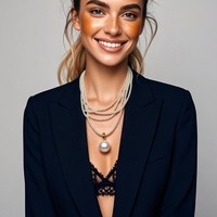 LUOXIN Fashion Retro Sweater Accessories Collier de perles d'imitation multicouches élégant
