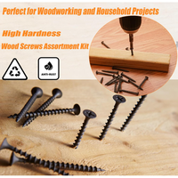 Kit d'assortiment de vis pour cloisons sèches, vis à bois à tête fraisée Phillips noires pour cloisons sèches, travail du bois et réparations domestiques