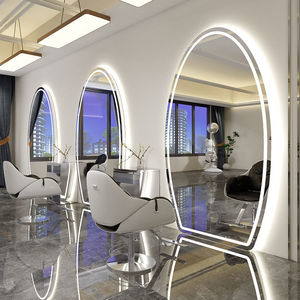 Espejo de pared de cuerpo completo para salón de belleza sobrio 2025, espejo de puerta de baño de pared dorado <span class=keywords><strong>grande</strong></span> con marco largo dorado para <span class=keywords><strong>barber</strong></span>ía - Product Image 5