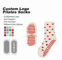 Chaussettes de Pilates antidérapantes de haute qualité, anti-boulochage, avec logo personnalisé, pour femmes et hommes, chaussettes de yoga taille unique, chaussettes en coton épaisses