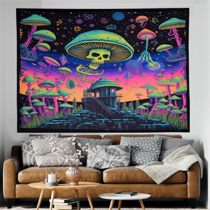 5x3ft forêt champignon imprimé <span class=keywords><strong>tapisserie</strong></span> tissu personnalisé personnalisé scène naturelle tenture <span class=keywords><strong>tapisserie</strong></span> murale pour chambre anniversaire - Product Image 1